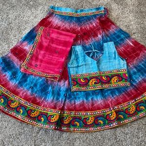 Girl’s Ethnic Navratri Mirror work cotton Chaniya choli